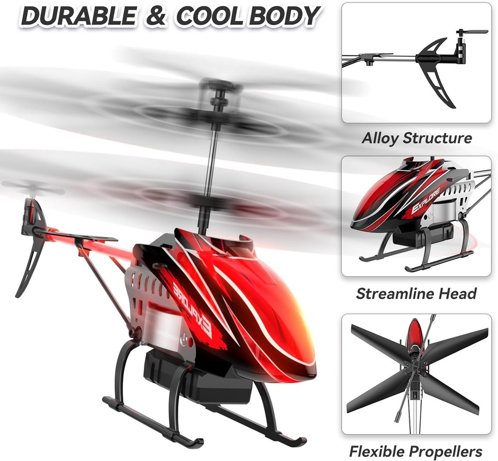 Educational Remote Control Helicopter for Ages 8+: 30 Min Flight, Durable & Fun