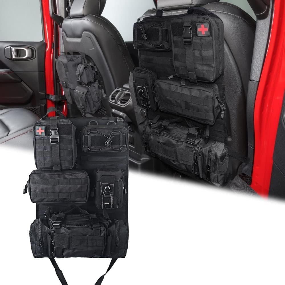 Universal Tactical Seat ​Back Organizer Vehicle Molle Panel Black