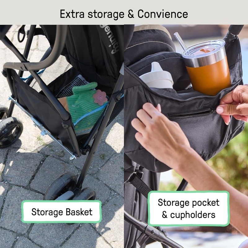 Lightweight Stroller Compact Fold 5 Point Harness Multi-Position Recline Storage