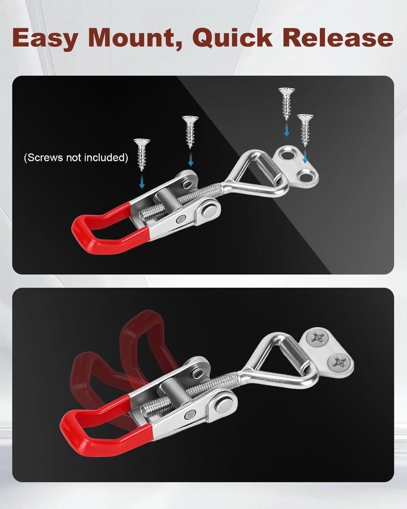 FRXIE 2 Pack Adjustable Toggle Latch 4001, Quick Release Clamp Silver