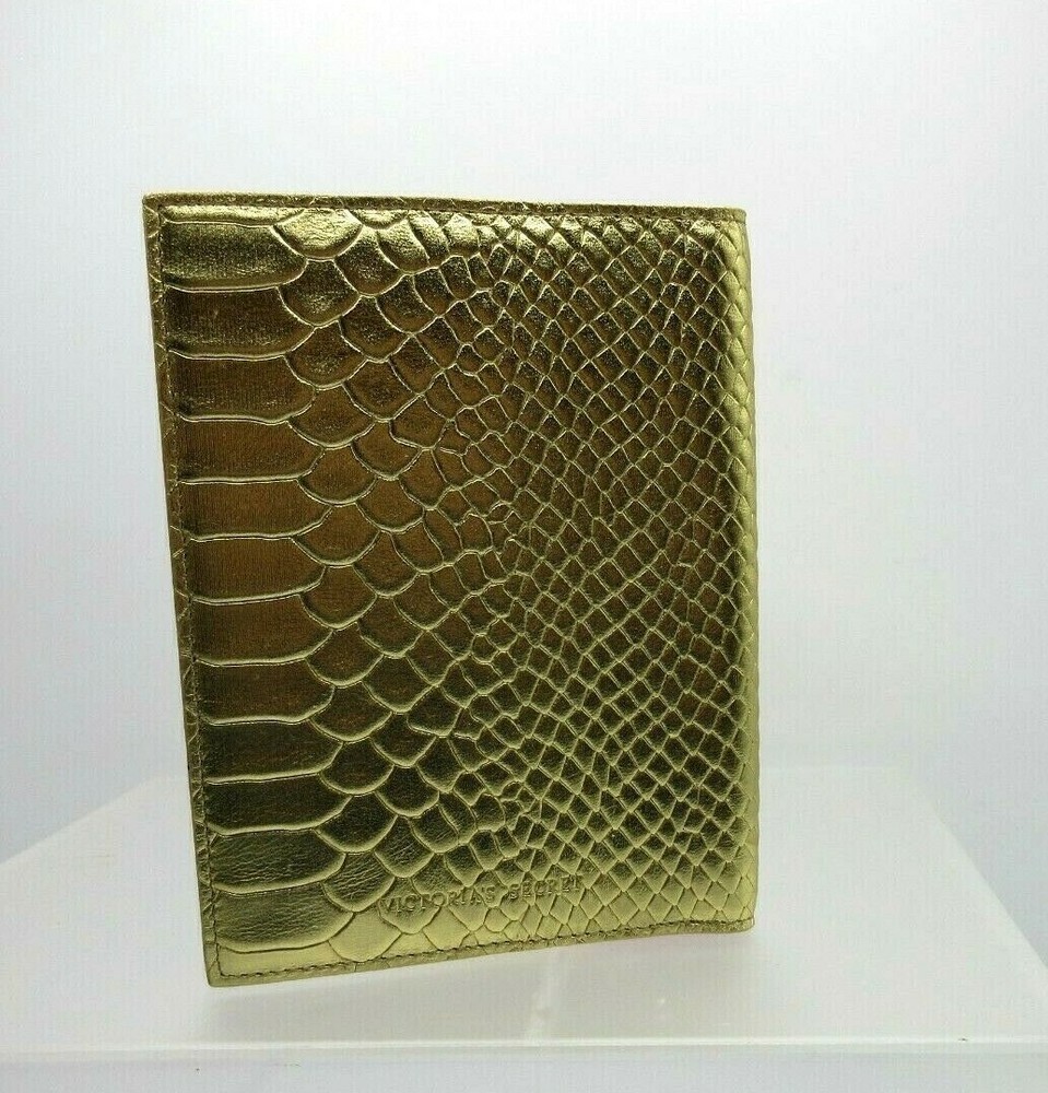 Victoria's Secret Passport Cover NEW w Tags Gold Python Embossed
