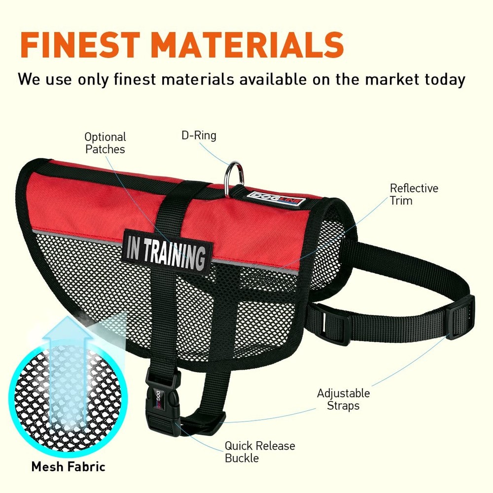 Red Large MaxAire MultiPurpose Mesh Vest 2 Training Patches Adjustable Pet