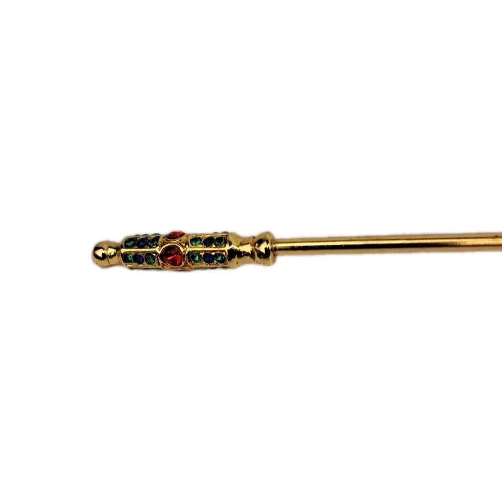 Gold Tone Candle Snuffer Bell Design Long Handle Candle Accessory