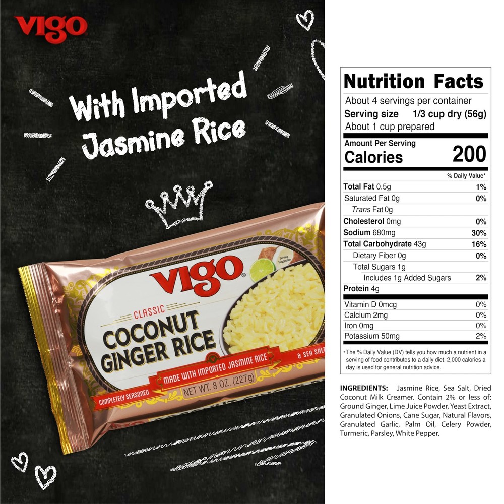 Authentic Coconut Ginger Rice, Imported Jasmine (Coconut Ginger, 8 Ounce (Pac...