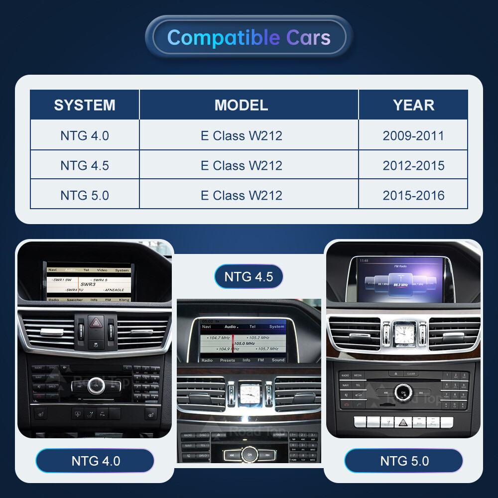 12.3'' Wireless Carplay Touch Screen AndroidAuto For Benz E Class W212 2009-2016