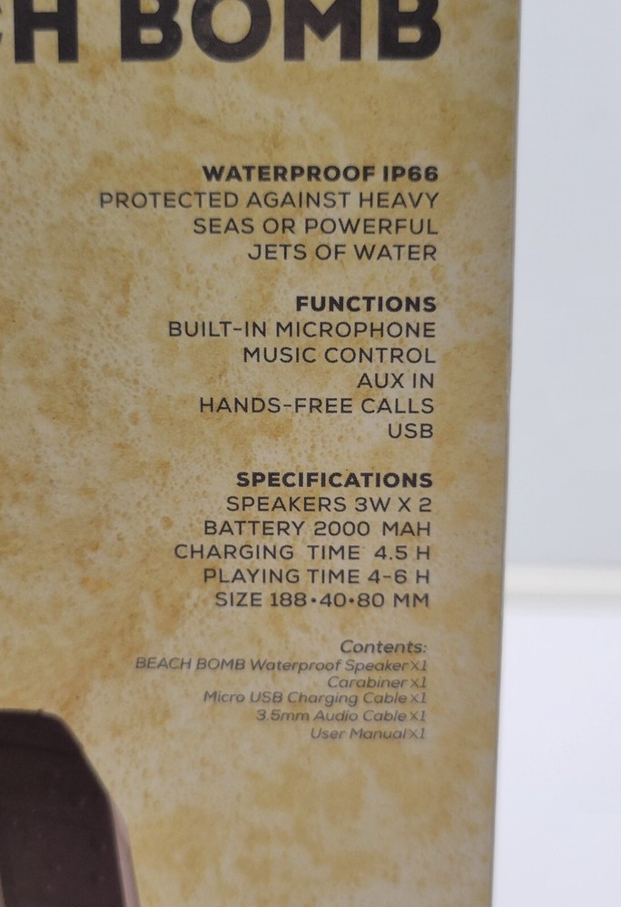 *B4) iJoy Waterproof Bluetooth Speaker Beach Bomb Indigo