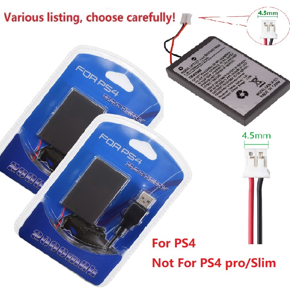 New Rechargeable Battery For PS4 Controller 2000mAh Replacement & Charging Cable