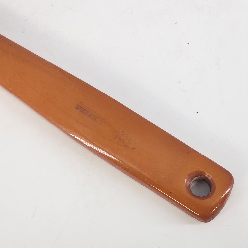 Fuller Boar Bristle Brush 11" Butterscotch Bakelite Handle Sterilized Tool Vtg