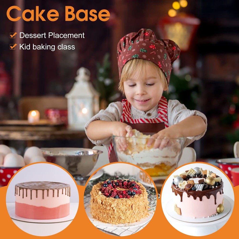 36 Pack Cake Boards 8 Inch Round White Cardboard Disposable Plate Base Thin