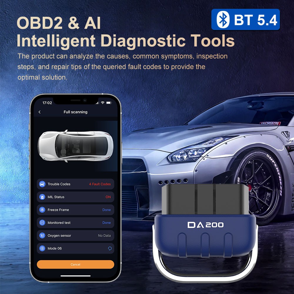 Bluetooth OBD2 Scanner Diagnostic Tool with AI Repair Guides Wireless Scan Tool