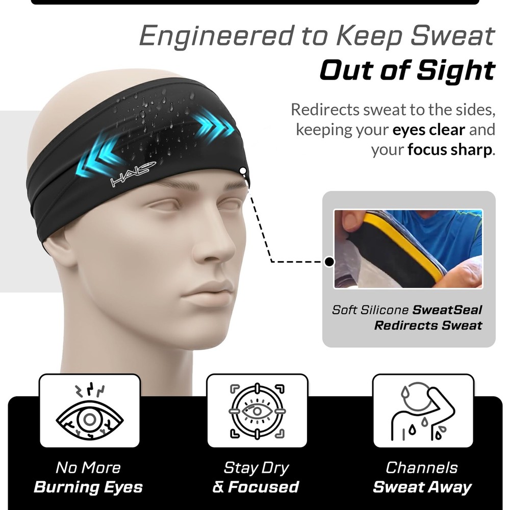 Halo II Headband Sweatband Pullover, Black