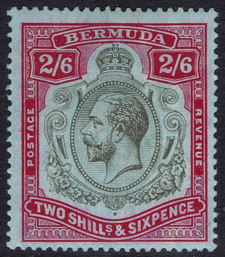 BERMUDA 1918 KGV 2/6 WMK MULTI CROWN CA