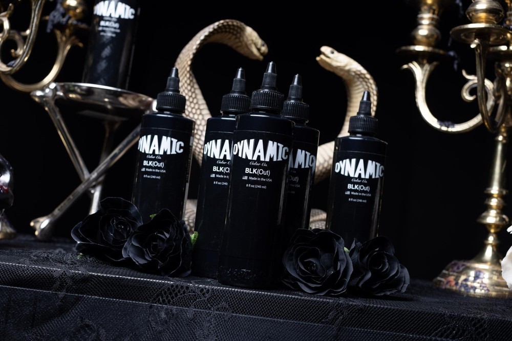 Dynamic Color Co - BLKout Tattoo Ink, Solid Blackout & Heavy Work - 8oz Bottle