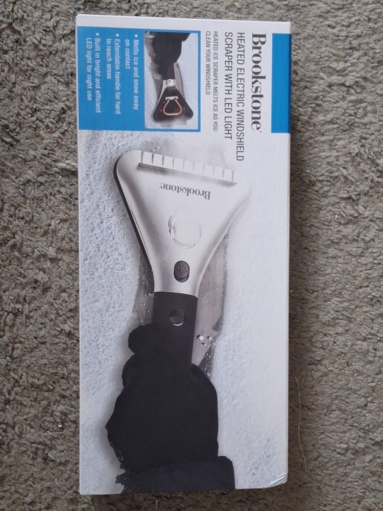 Brookstone Windshield Scraper Heated Electric With LED Light