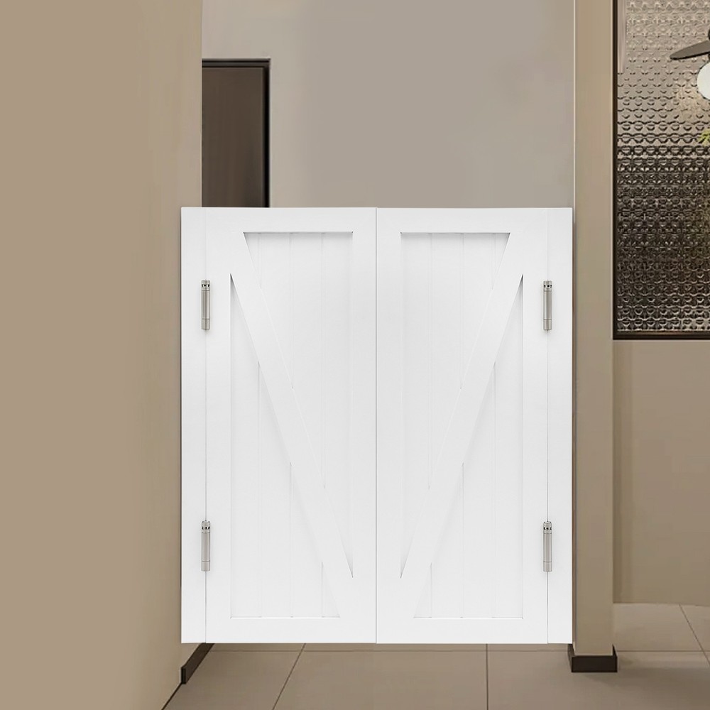 Partition Doors Solid Wood Entrance Partial Door Double-Doors Leaf for Home Yard