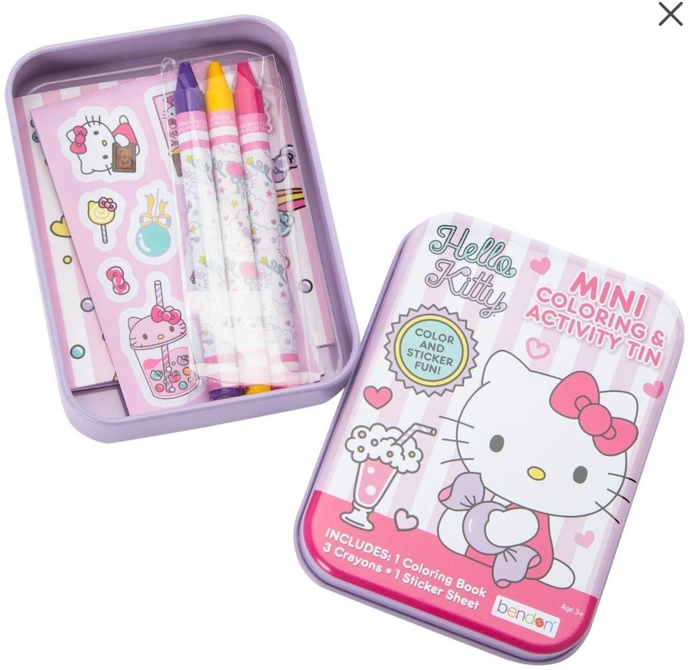 Hello Kitty -- Bendon Mini Coloring & Activity Tin -- NEW, SEALED
