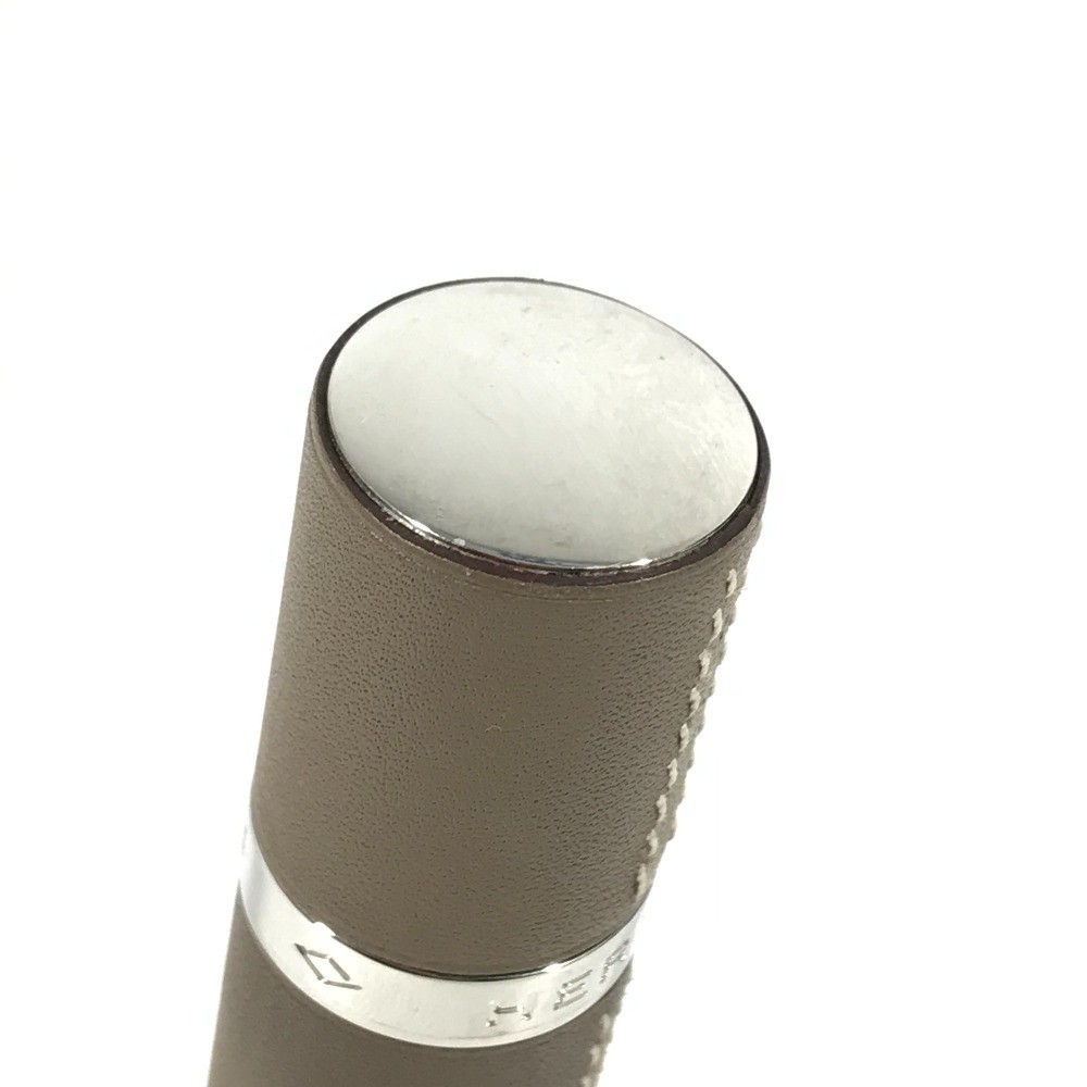 HERMES refillable Atomizer perfume case accessory case Leather Etoupe gray