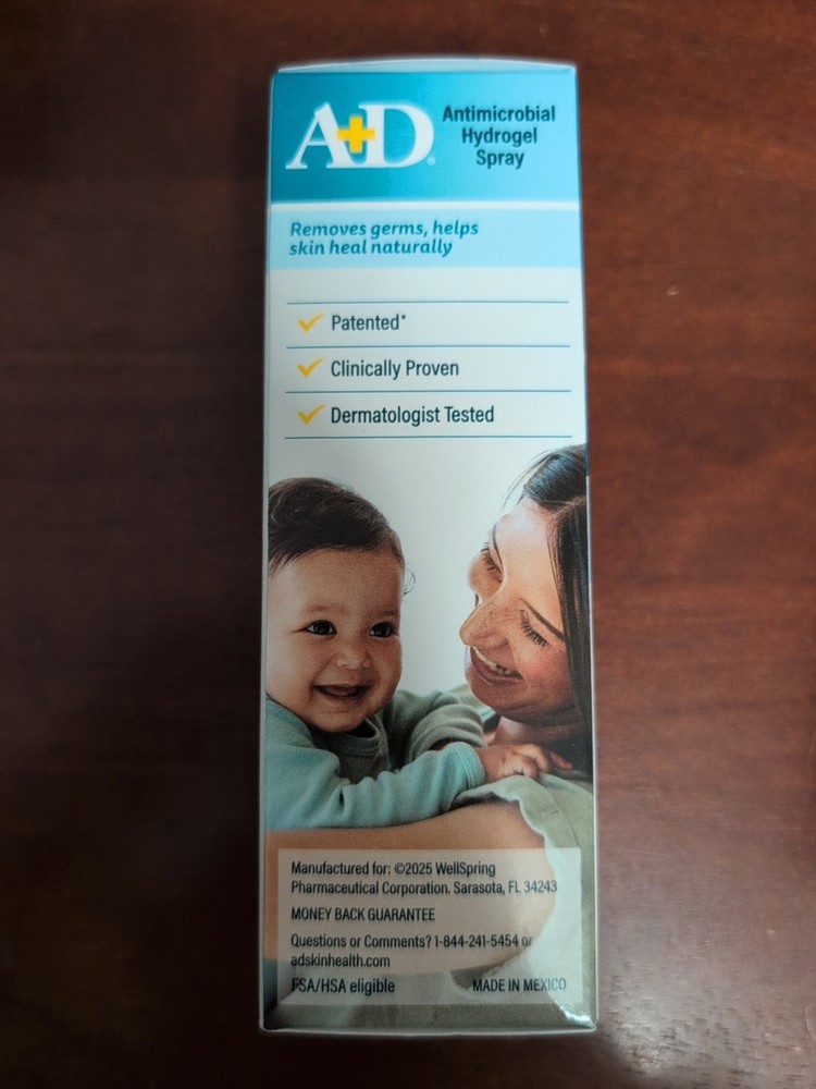 3 X A + D Antimicrobial Hydrogel Spray Remove Germs Help Skin Heal 4oz