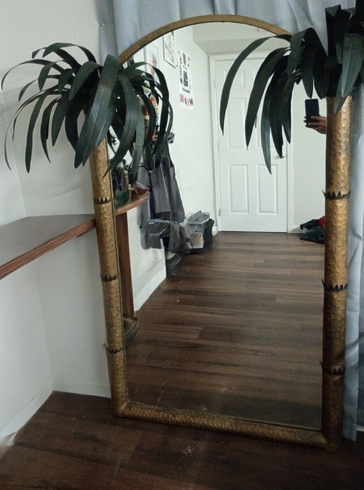 1940s Hollywood Regency palm tree mirror