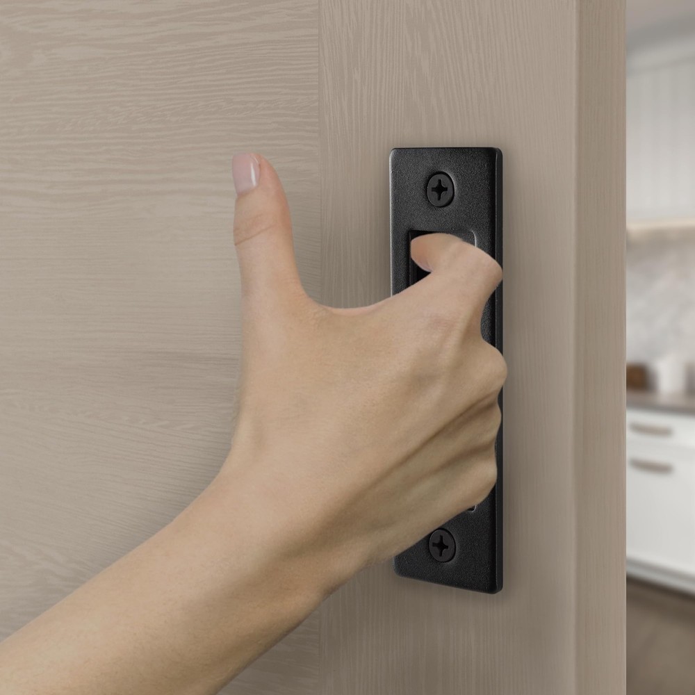 Wright Products Matte Black Sliding Barn Door Handle Set Hardware Kit