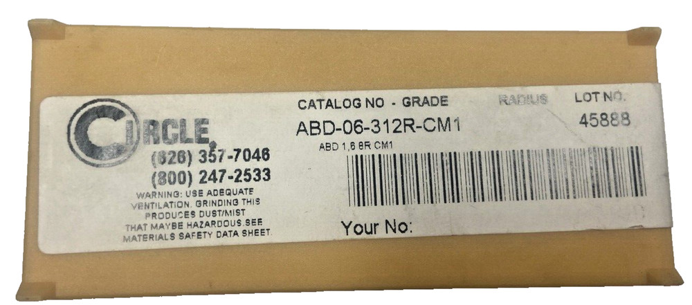 Circle ABD-06-312R-CM1 Grooving Bar Insert NSMP