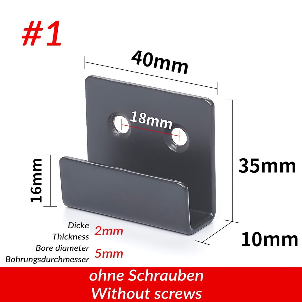 Stainless U Shaped Brackets Flat Hooks Hooks Ceramic Tile Display Bracket