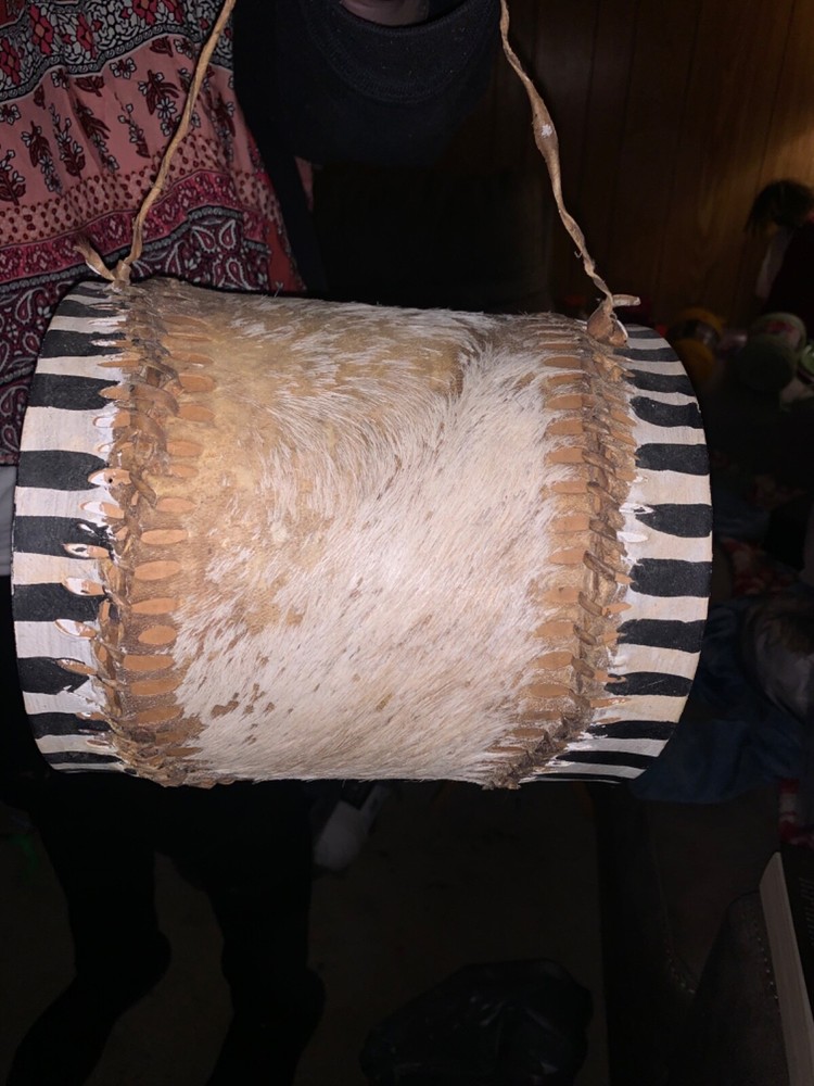 Genuine Zebra Leather Kenyan Drum