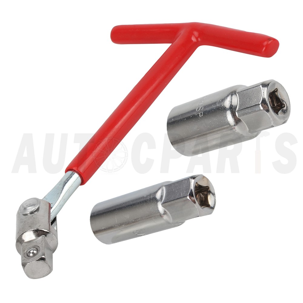 Spark Plug Removal Tool 16mm & 21mm T-Handle Flexible Spanner Socket Kit
