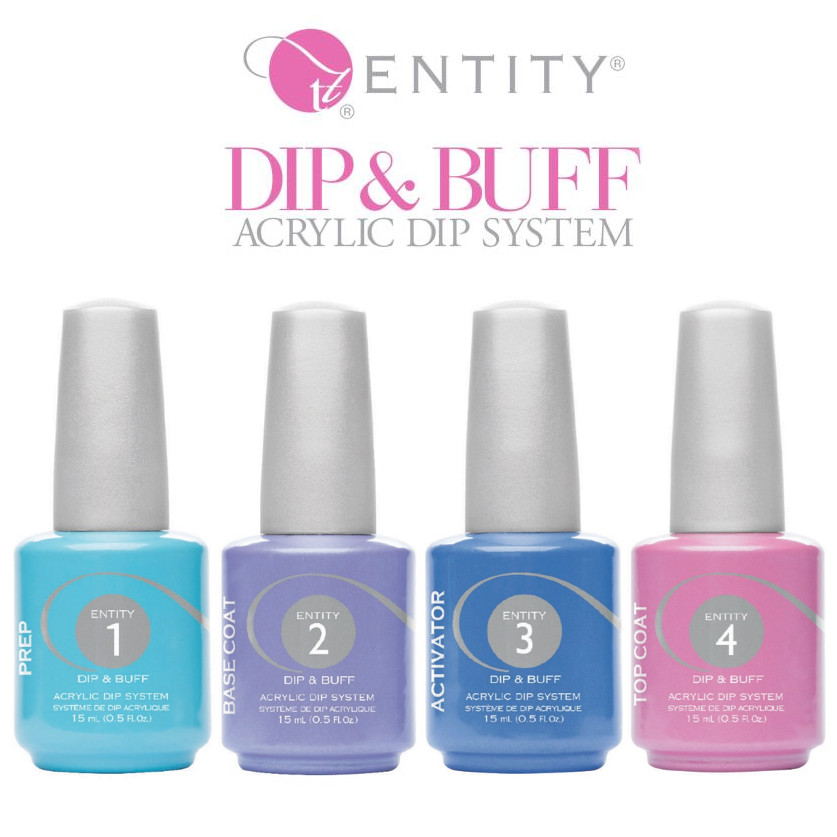 Entity DIp & Buff Acrylic Dipping Powder - 4 pc PREP, TOP , BASE , ACTIVATOR