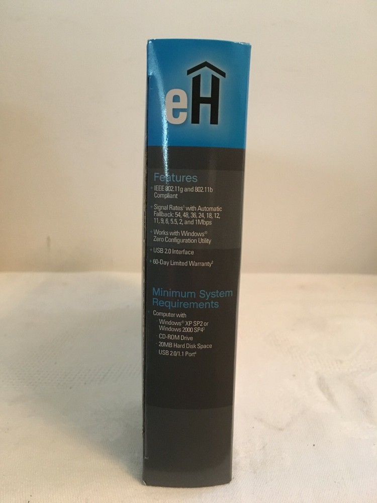 eHOME Wireless G USB Adadpter Model No EH103 Original Box