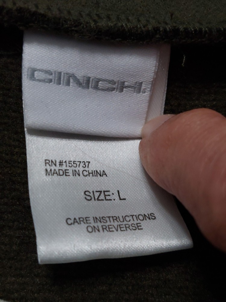 Cinch Men's Olive Mock Neck 1/4 Zip Knit Pullover Sweater Polyester L