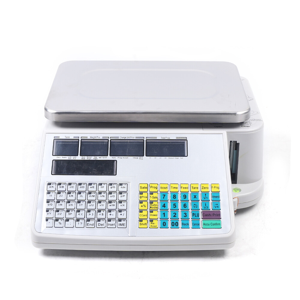 Commercial Digital Price Computing Scale 66 lbs with Label Barcode Printer 110V