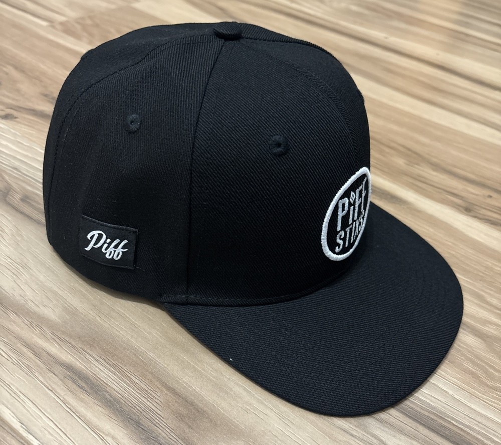 Piff Stixs Snapback Hat Black 6 Panel Cap One Size Adjustable Embroidered Logo