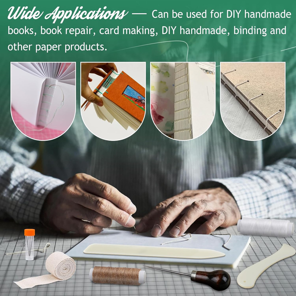 65 Pcs Book Binding Kits Book Binding Materials Bone Folder Tool Bookbinding Sup