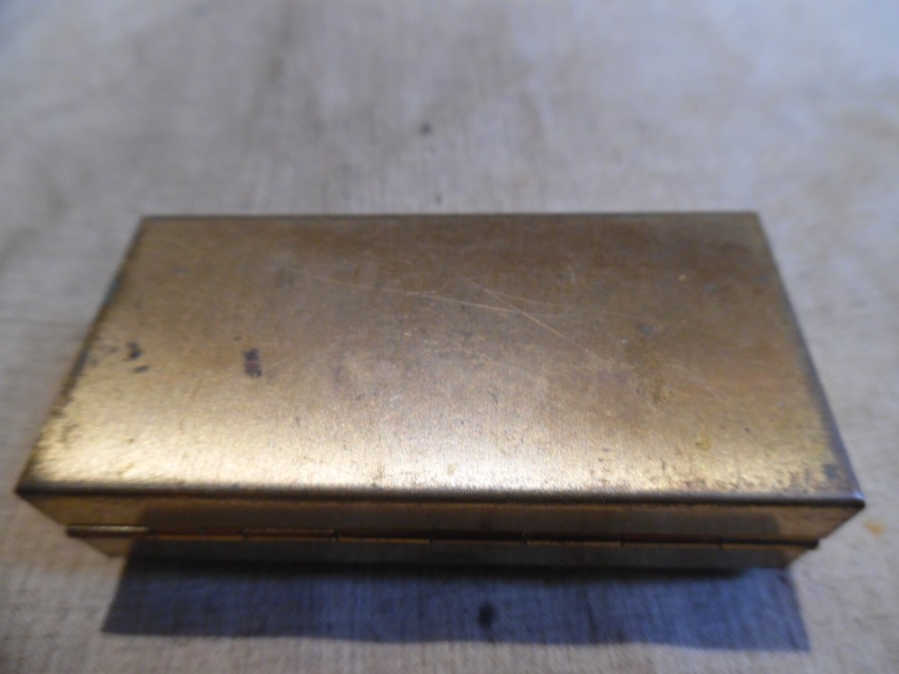 Old Mini Sewing Box Metal With Items