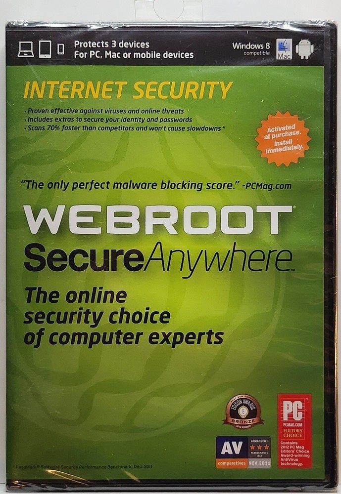 Webroot Software SecureAnywhere Internet Security Plus 2013 PC, Mac (3 Devices)