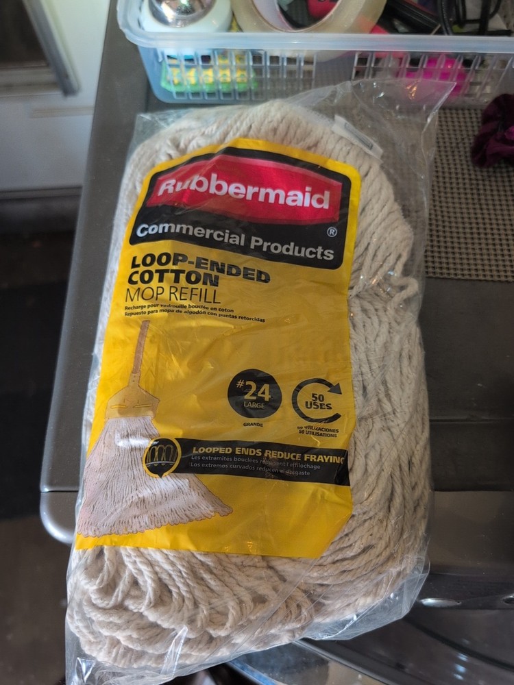 Rubbermaid #24 Looped End Mop Head Refill Replacement Floor Cleaner String Yarn