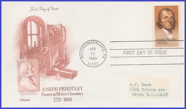 USA3 #2038 ADDR ARTMASTER FDC   Joseph Priestley