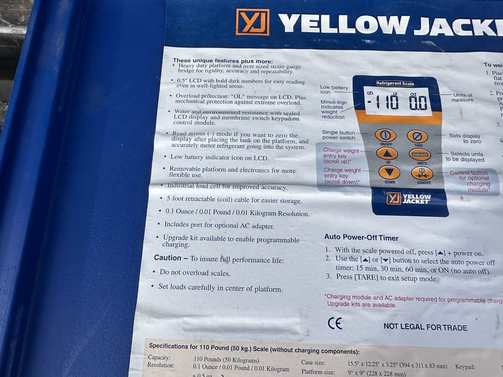 Yellow Jacket Electronic Charging Scale #68802 w/Case