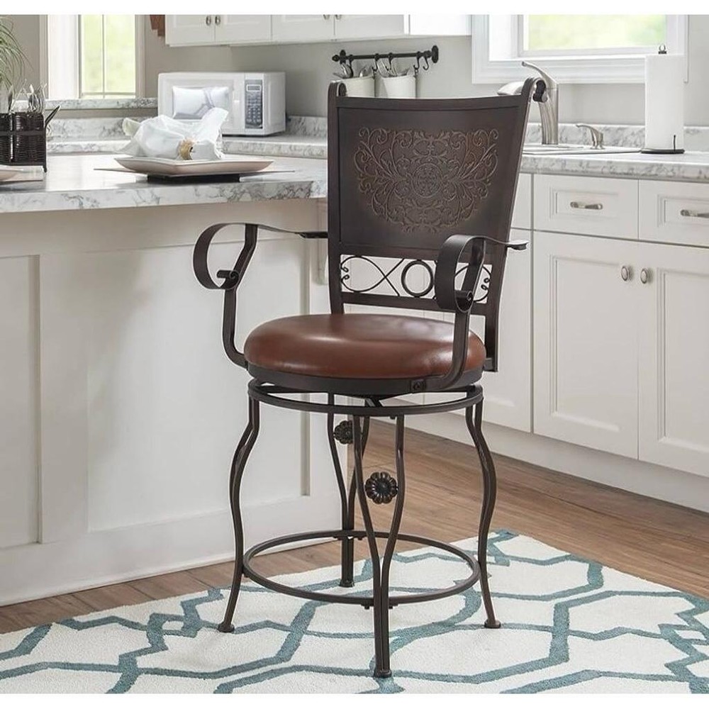 Two Counter Height Metal Bar Stools