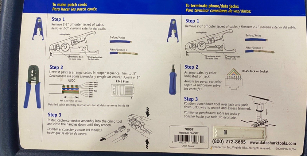 NEW Datashark Network Cable & Connection Tool Kit PA70007