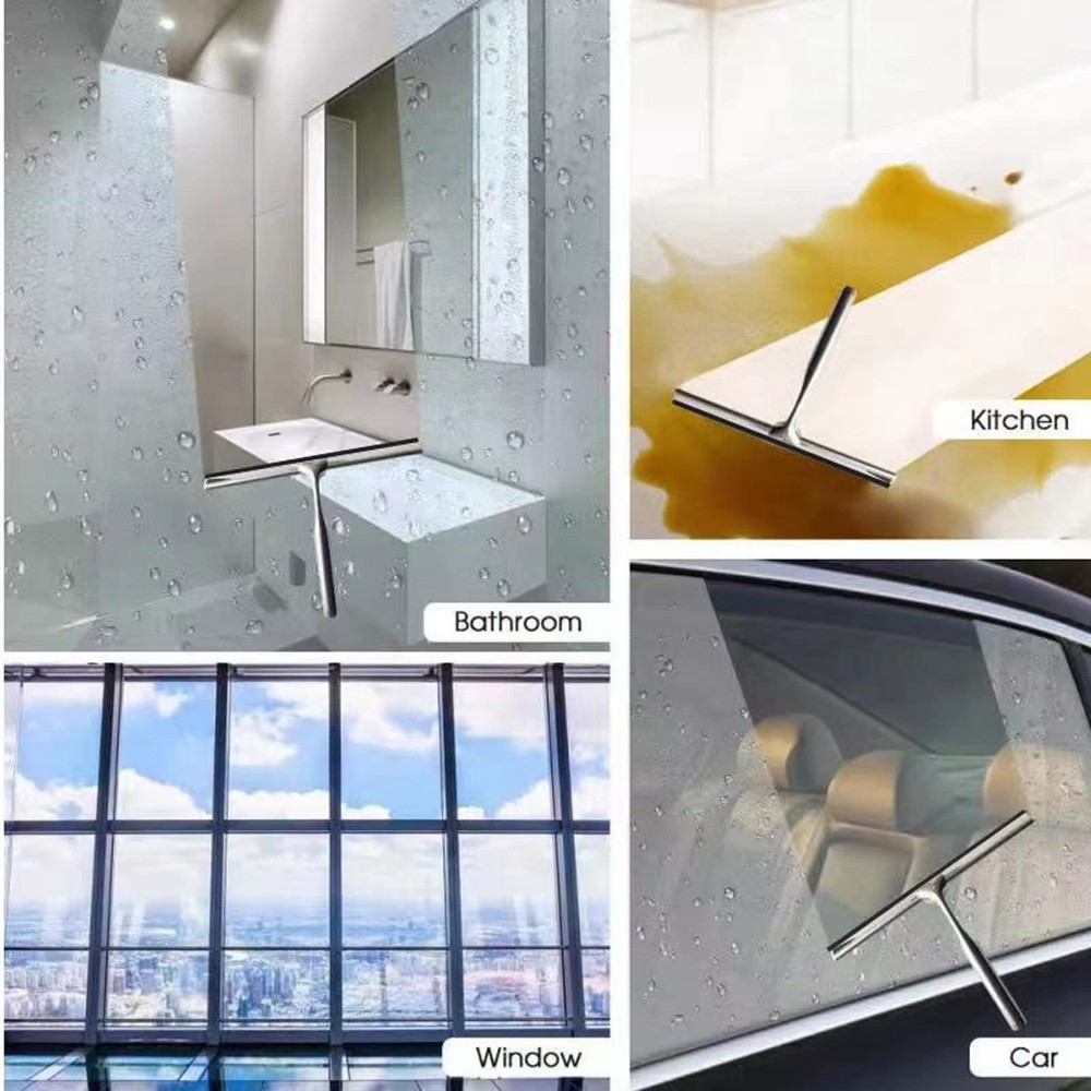 Squeegee Replacement Silicon Rubber Blade for Shower Doors, Window, White