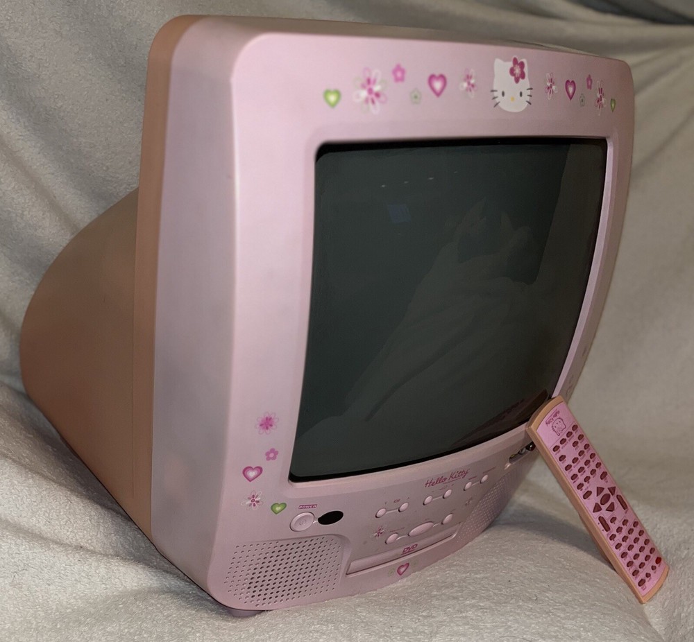 Hello Kitty Vintage TV 13in w/remote