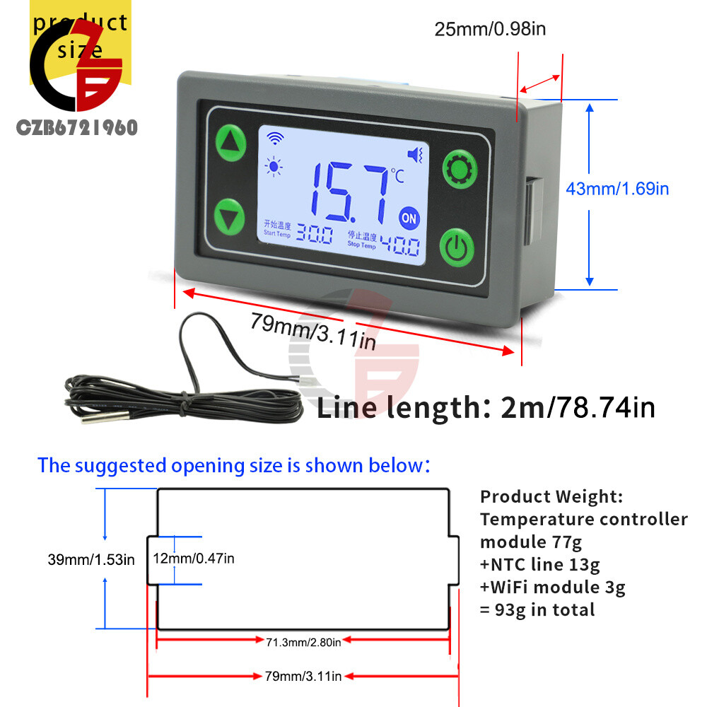 WIFI Remote Thermostat Digital Smart Automatic Temperature Controller with Probe