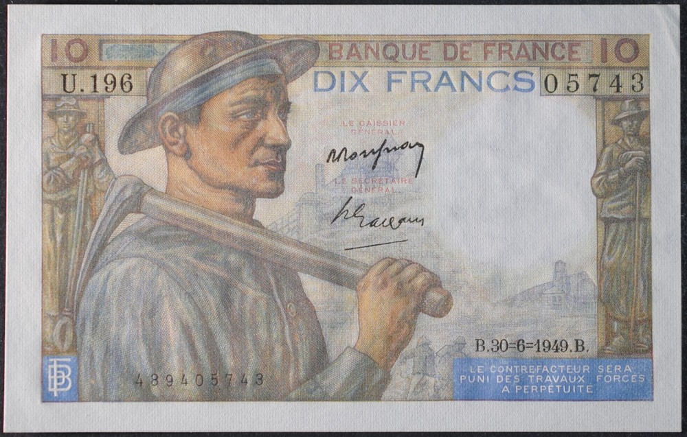 France P99f 10 Francs Consecutive Pair AU