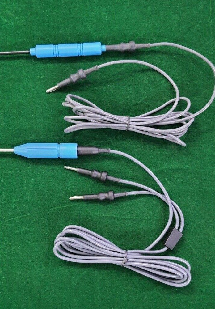 2pc Laparoscopic Bipolar/Monopolar L-Hook 5mmx330mm & Cable Reusable Instruments