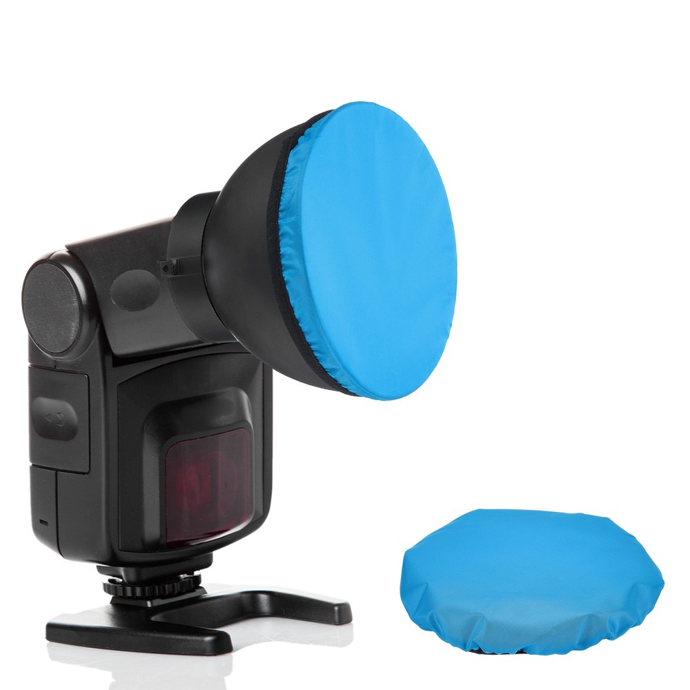 5pcs 7.1" x 7.1" Soft Mini Flash Bounce Diffuser Cap, for Flashlight, Blue