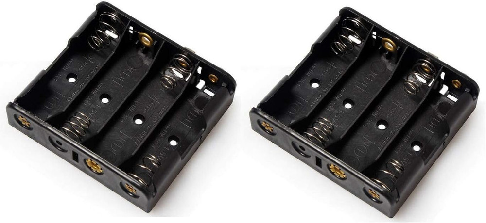 4-Slot AA Battery Holder with Snap Connector 2-Pack