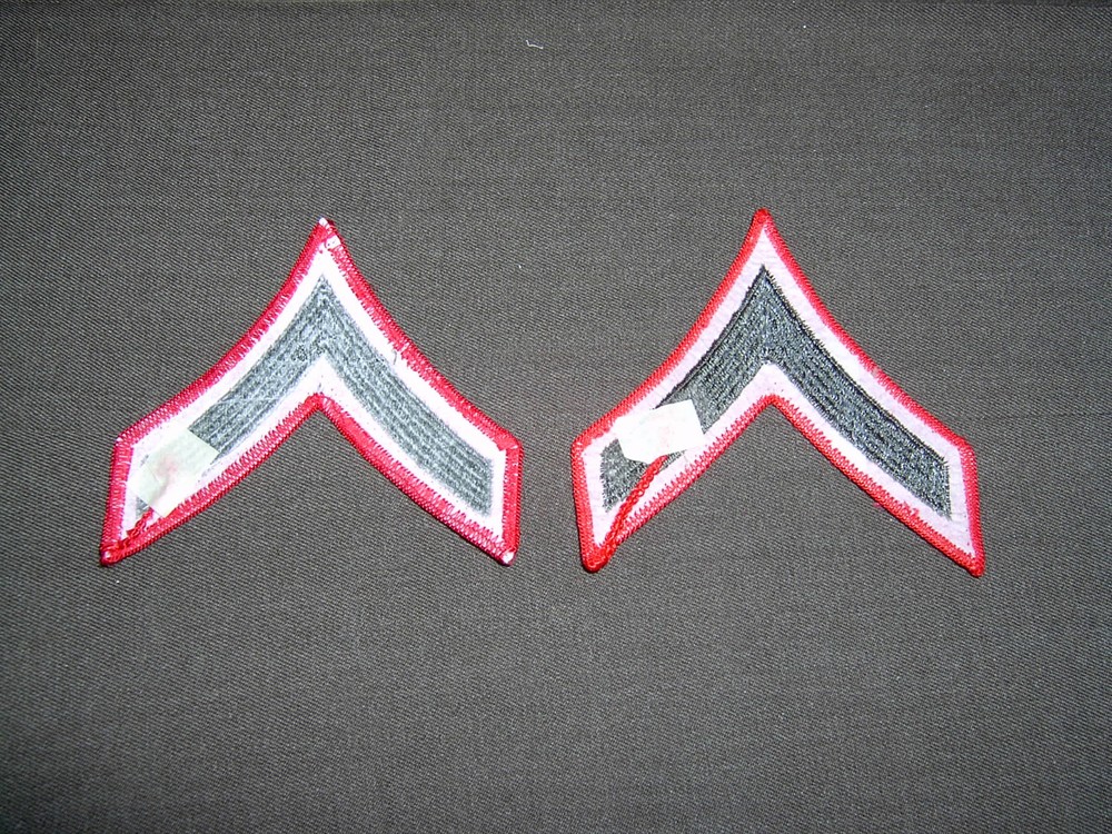 USMC Private First Class chevrons merrowed winter service on wool