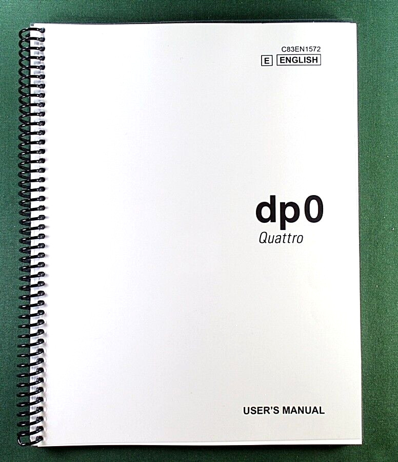 Sigma DP01 Quattro User Instruction Manual: 146 Pages and Protective Covers!